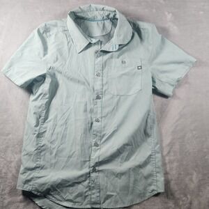 Avid Men's Fishing Shirt Short Sleeve Vented Button Up Seafoam Green Size Medium